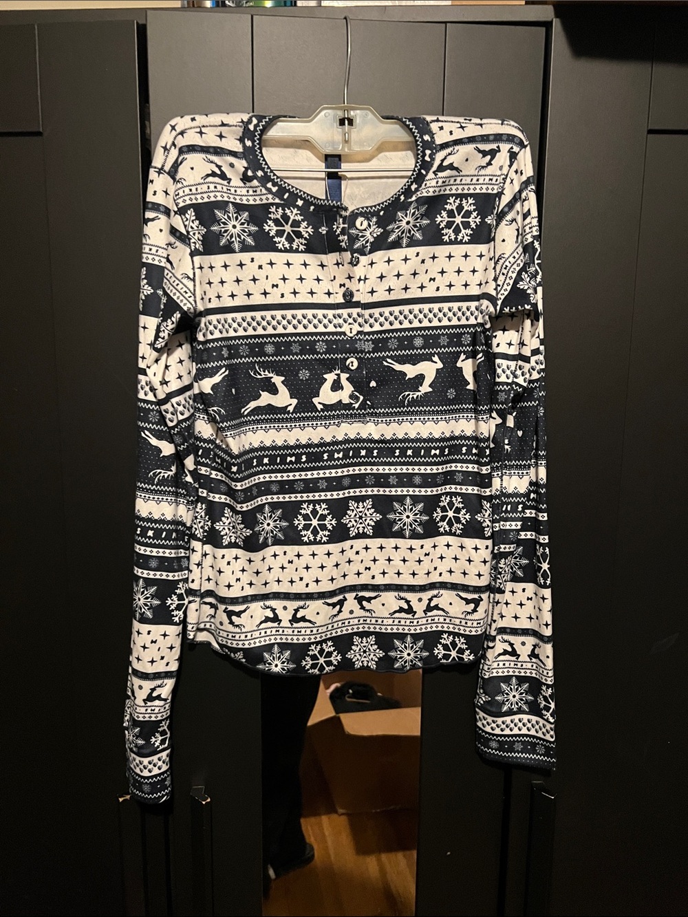 SKIMS Logo Plush Pointelle Henley SIZE M